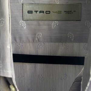 Etro Men's Shirt - Black and White Stripes